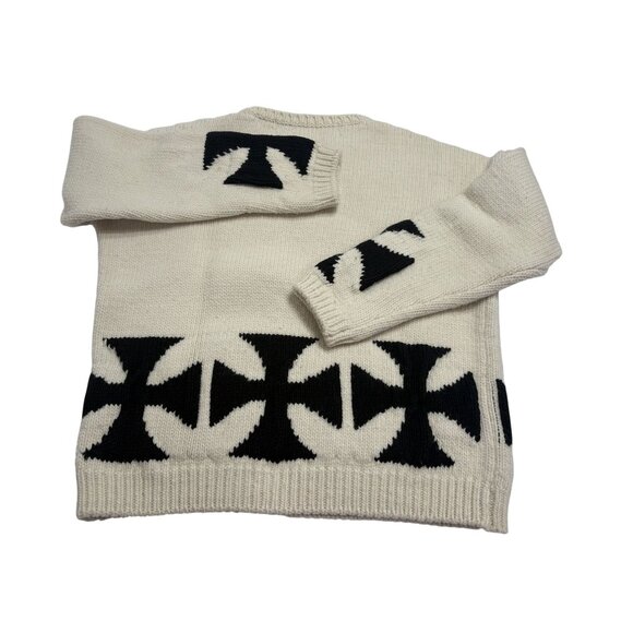 Enfants Riches Deprimes ERD “Apres Defile” Iron Cross Sweater in Cream - Picture 4 of 8